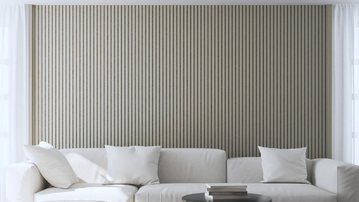 Akupanel - LED afwerkeindlat voor plafond en zijkant - Beige on Beige 270 cm