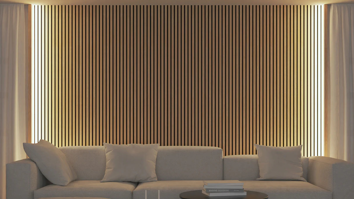 Akupanel - LED afwerkeindlat voor plafond en zijkant - Eiken Naturel 270 cm