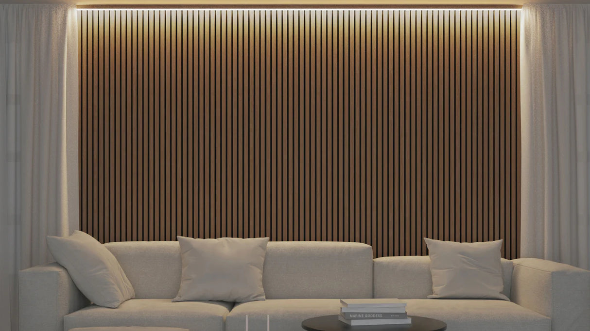 Akoestische panelen 270x60 cm - Eiken Mokka