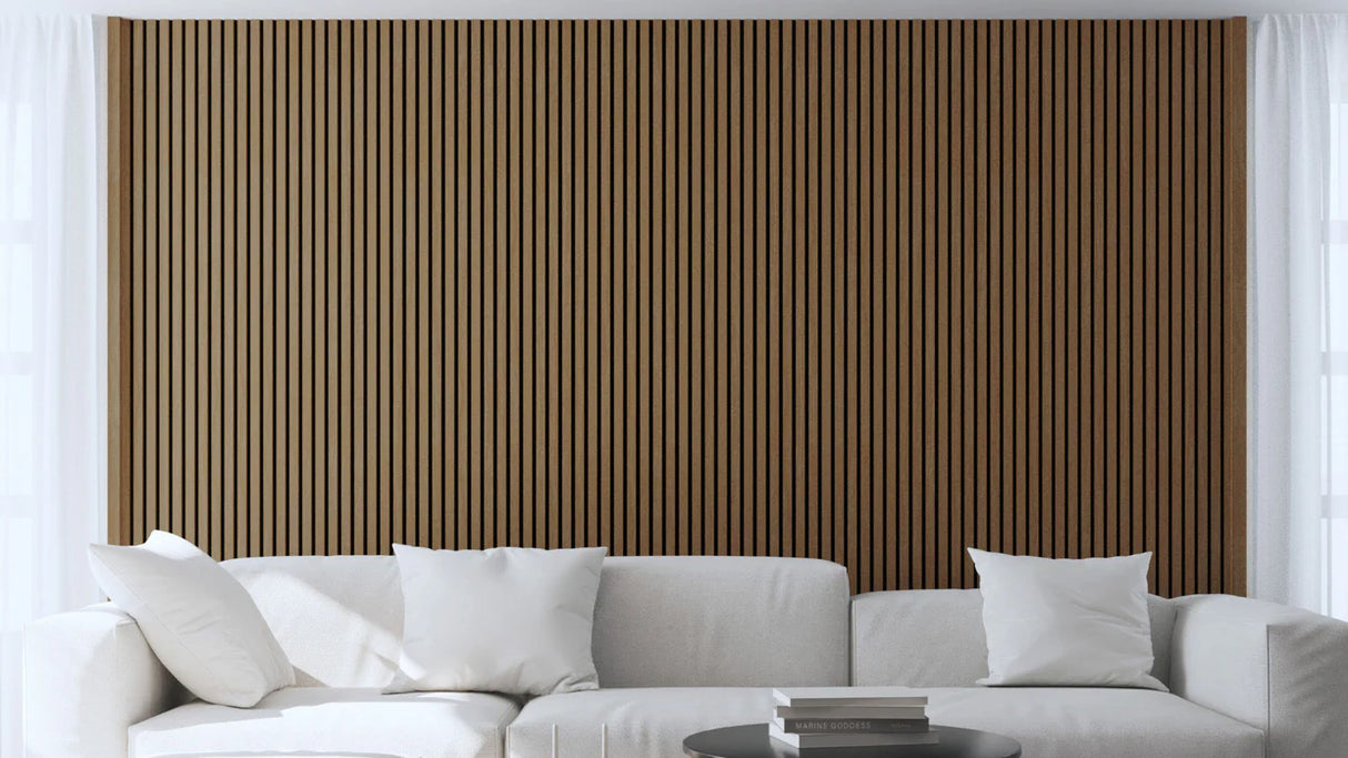 Akupanel - LED afwerkeindlat voor plafond en zijkant - Eiken Mokka 270 cm