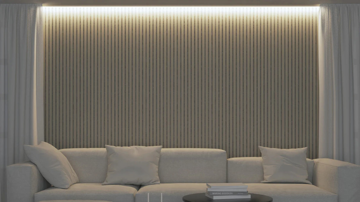 Akoestische panelen 260x60 cm - Beige on Beige