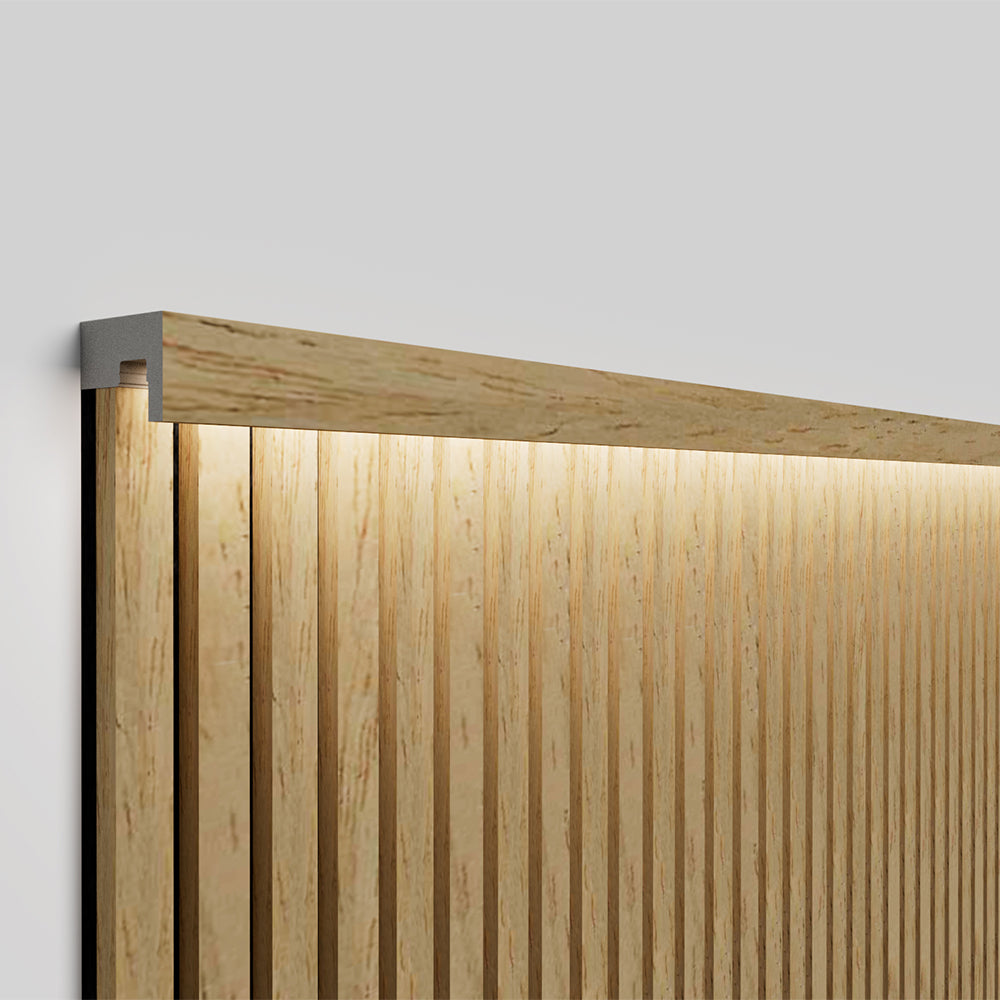 Akupanel - LED afwerkeindlat voor plafond en zijkant - Eiken Naturel 270 cm