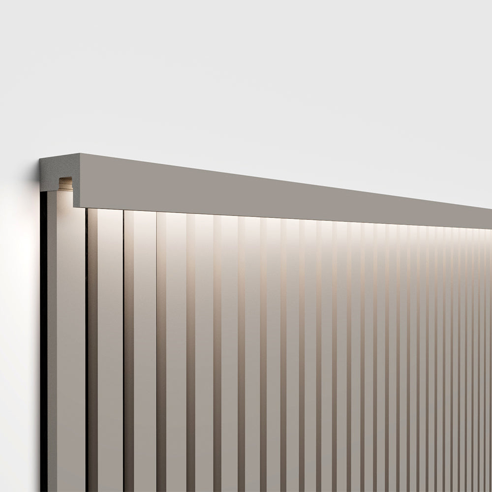 Akupanel - LED afwerkeindlat voor plafond en zijkant - Beige on Beige 270 cm