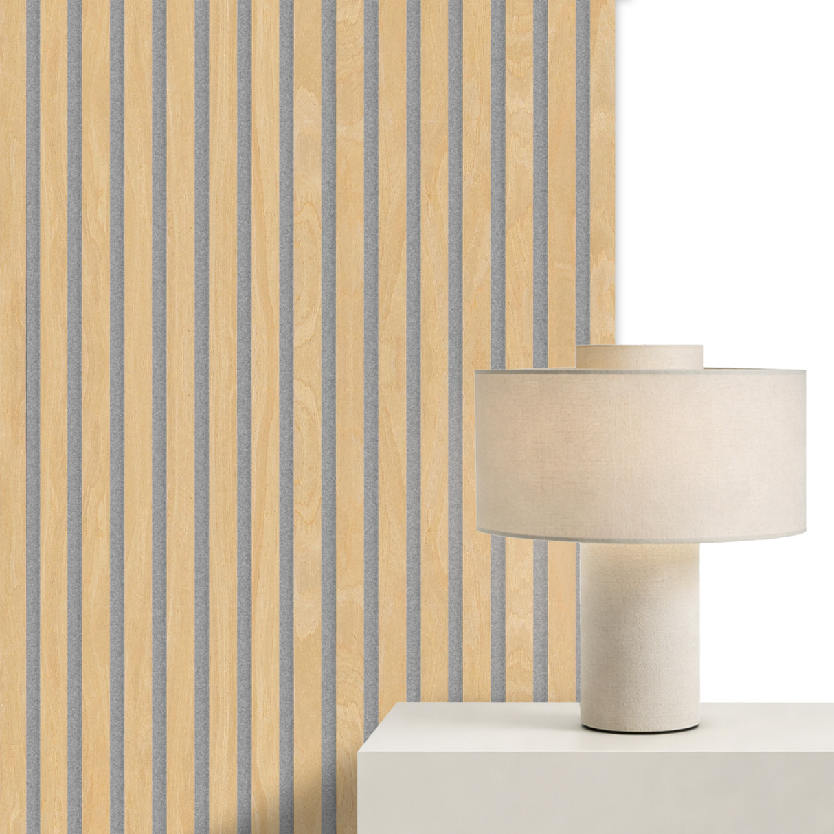 Akoestische panelen 280 x 60 x 2.4 cm - Eiken Naturel Grijs Vilt