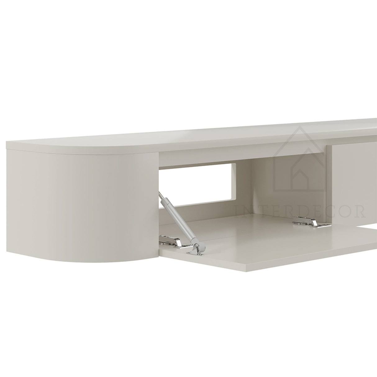 Dulce curved TV-Meubel zwevend beige 280 cm