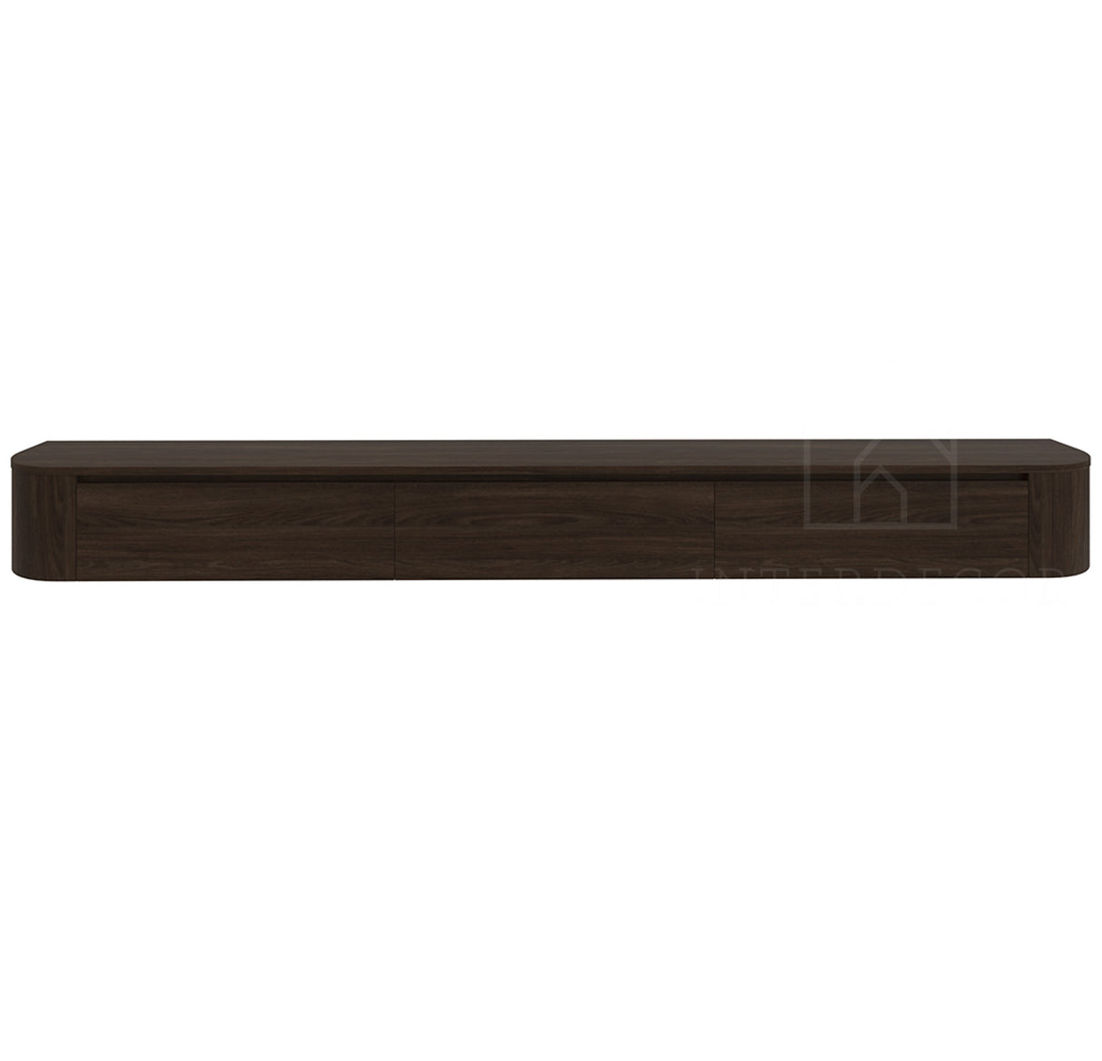 Dulce curved TV-Meubel zwevend walnut 272 cm