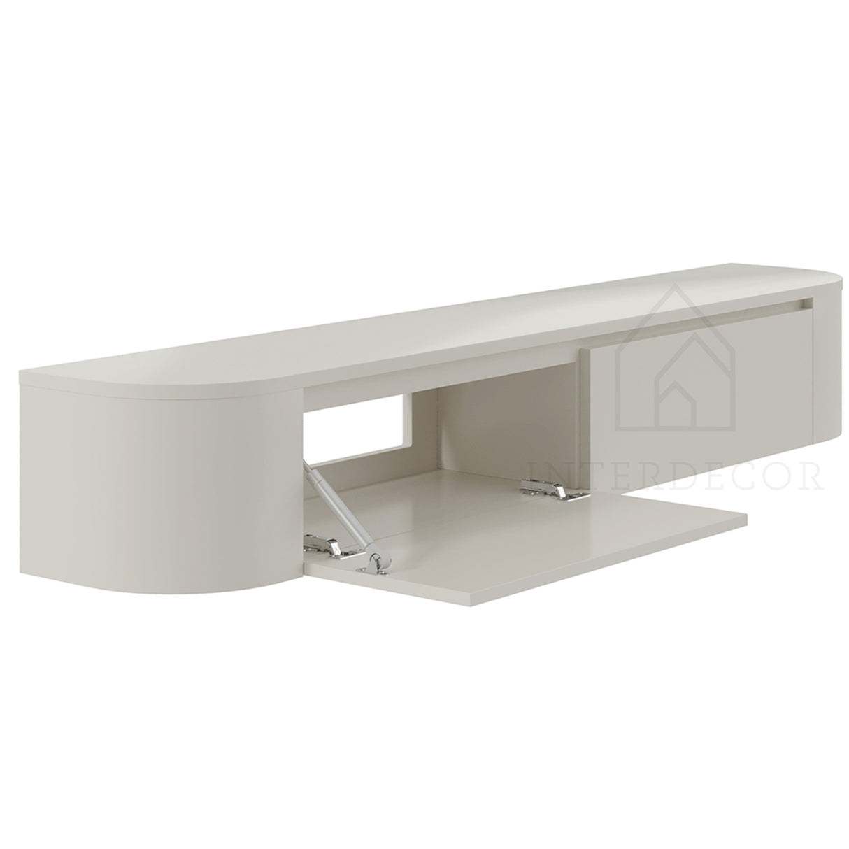 Dulce curved TV-Meubel zwevend beige 180 cm