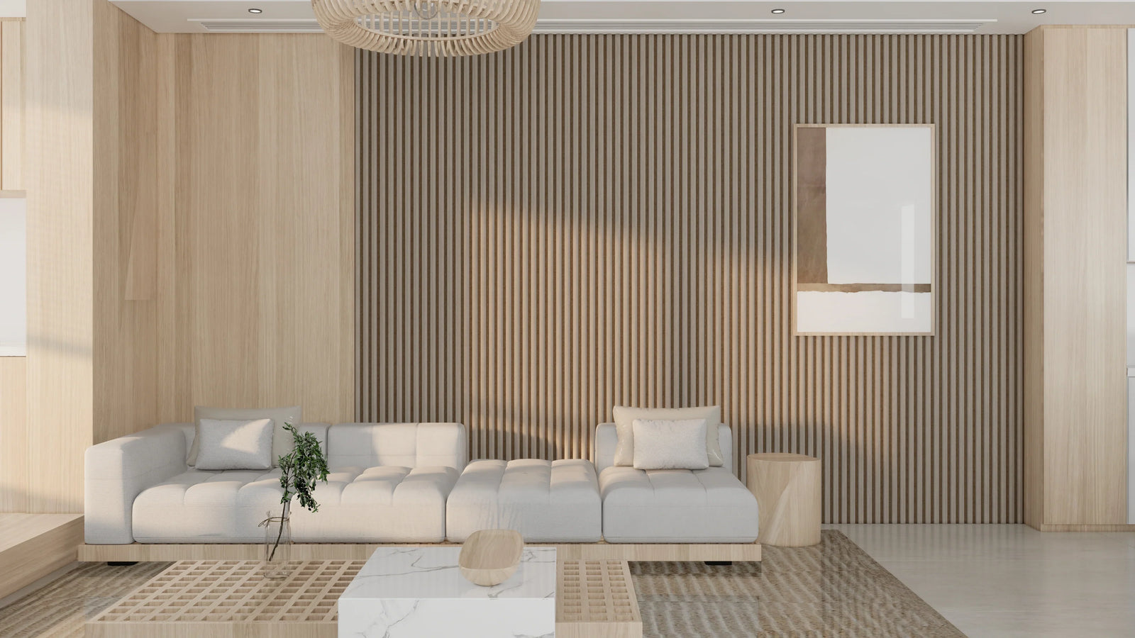 suede panelen in woonkamer