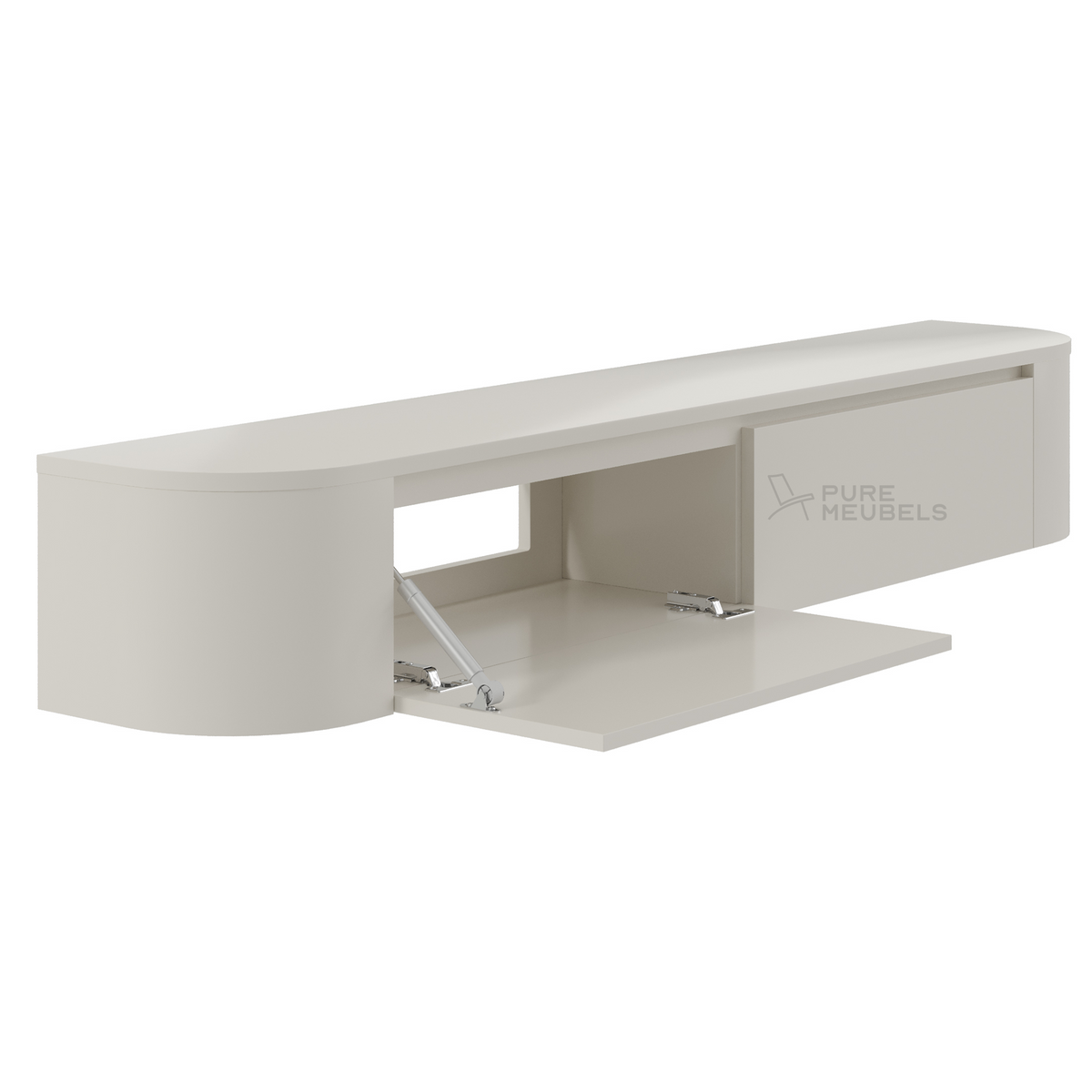 Dulce curved TV-Meubel zwevend beige 200 cm