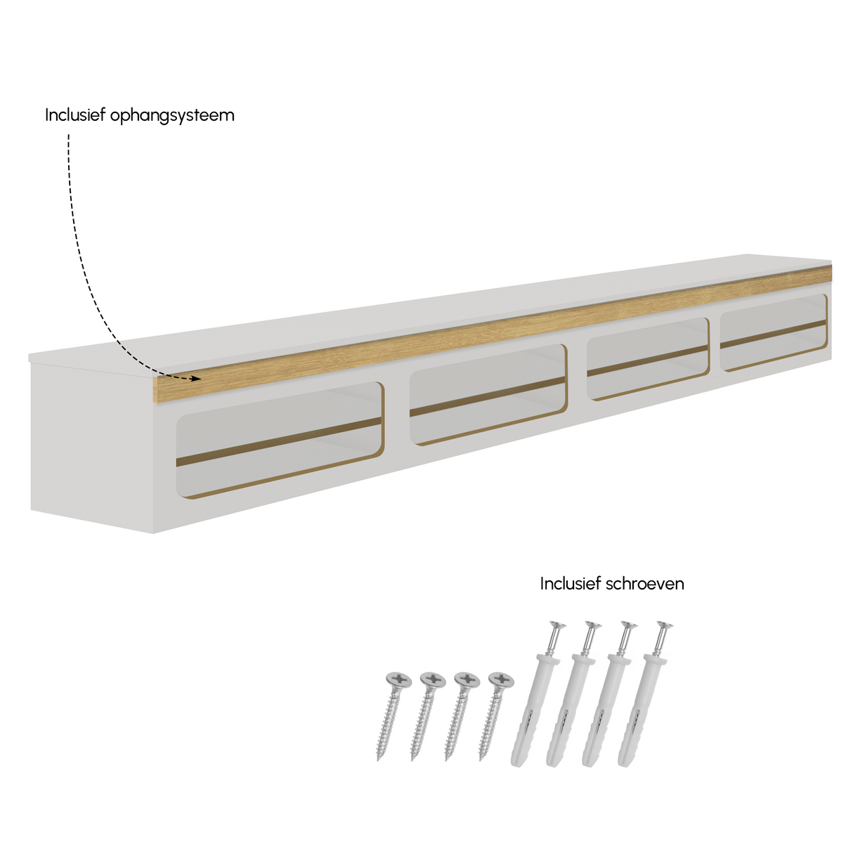 Madera TV-Meubel zwevend wit 280 cm