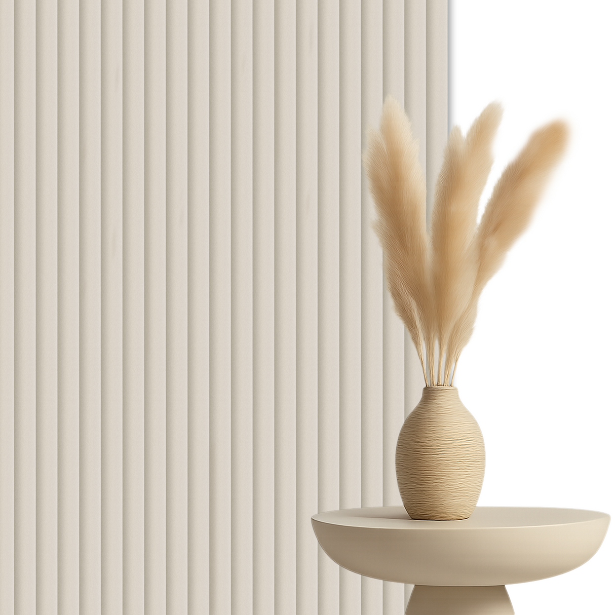 Akoestische Suede Solid Panelen 280x60 cm - Beige