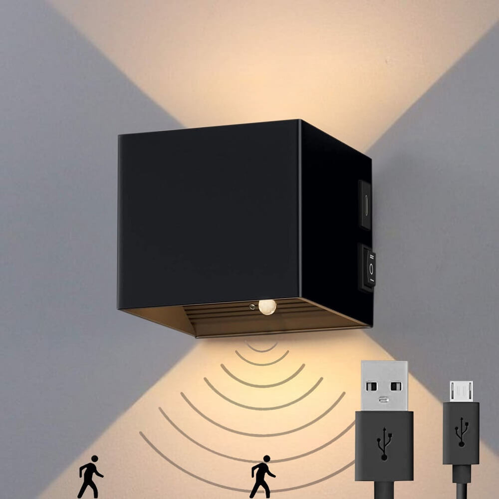 Oplaadbare wandlamp | Bewegingssensor | 2700K | Zwart | 6W Oplaadbare wandlamp | Bewegingssensor | 2700K | Zwart | 6W