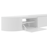 Aura curved TV-Meubel zwevend wit 240 cm