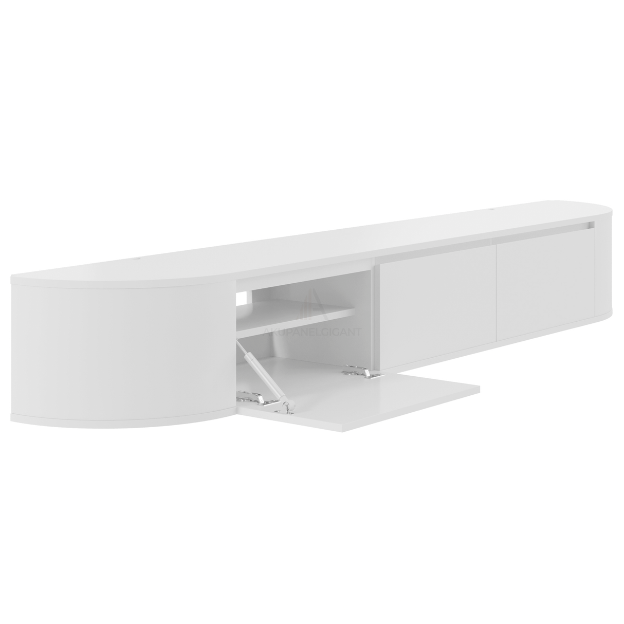 Aura curved TV-Meubel zwevend wit 240 cm