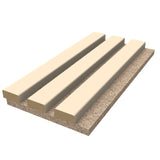 Akupanel Sample Beige on Beige Proefstaal Tester Lattenwand Akoestische wandpanelen