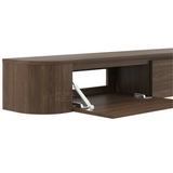 Dulce curved TV-Meubel zwevend walnut 200 cm
