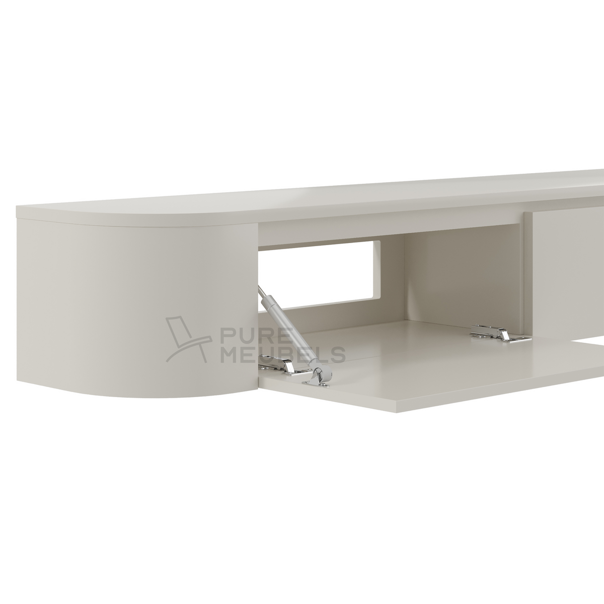 Dulce curved TV-Meubel zwevend beige 200 cm