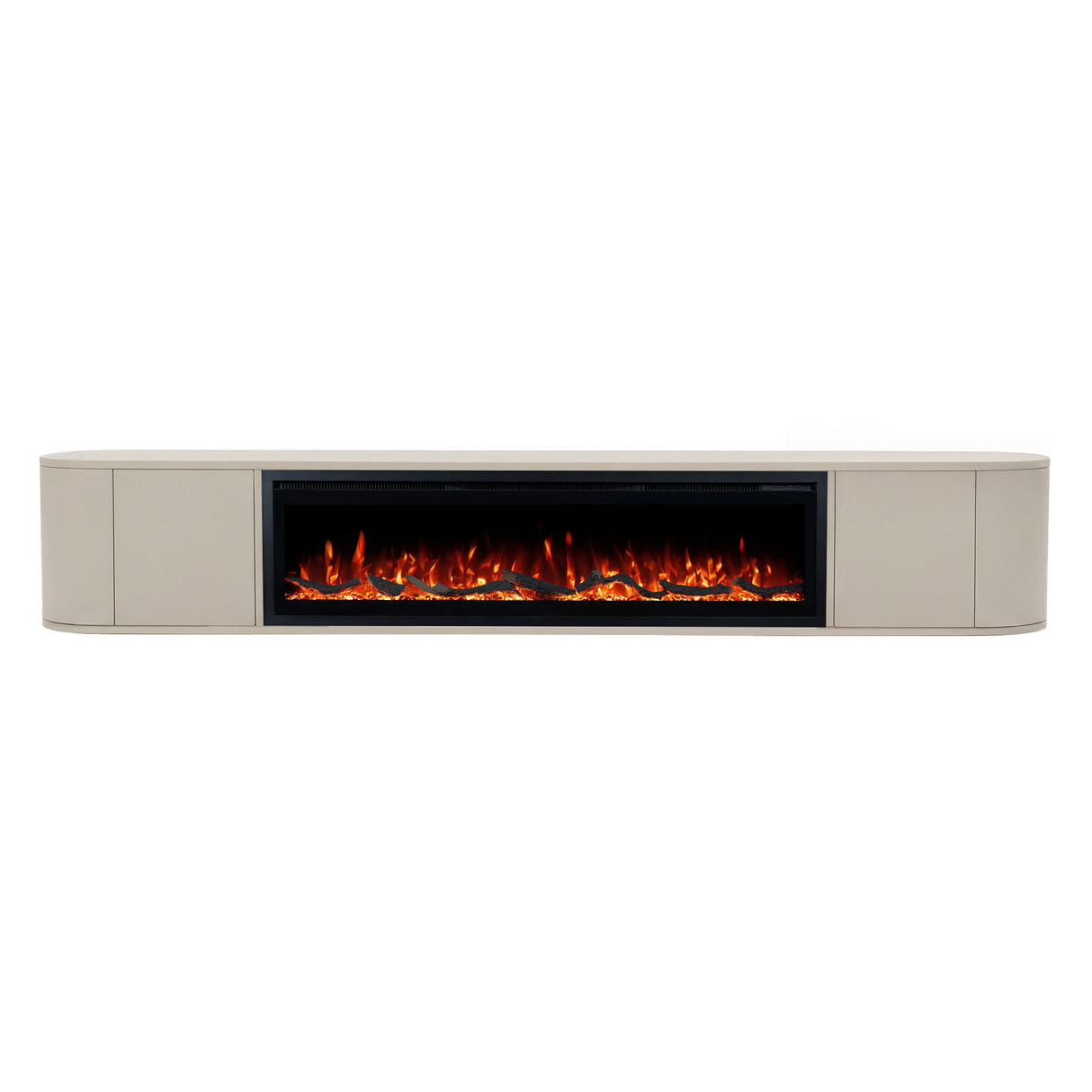 Nova haardmeubel curved zwevend beige 240 cm