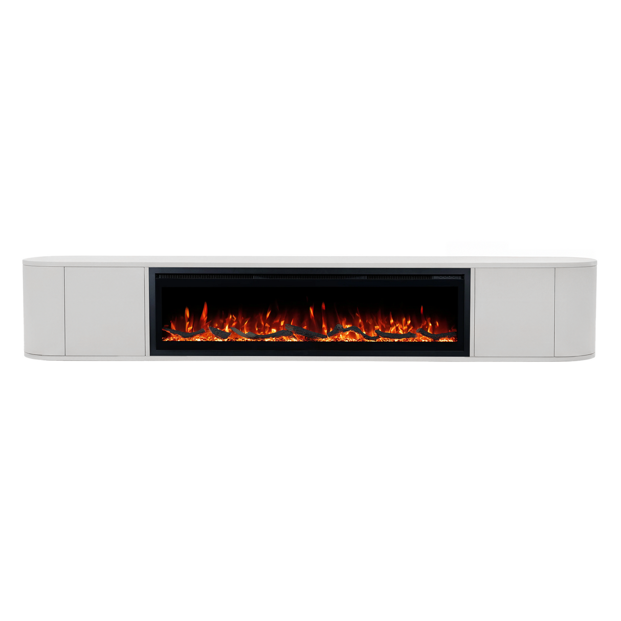 Nova haardmeubel curved zwevend wit 200 cm