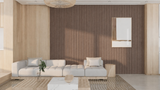 Akoestische Brushed Suede Space Panelen 280 x 60 x 2.1 cm - Mokka