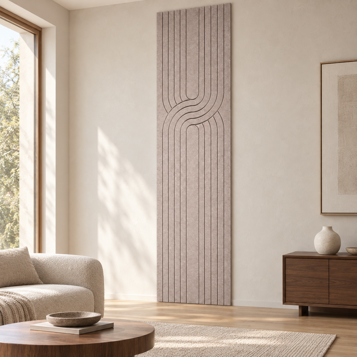 Akoestische Viltpanelen Japandi 280 x 60 cm - Beige