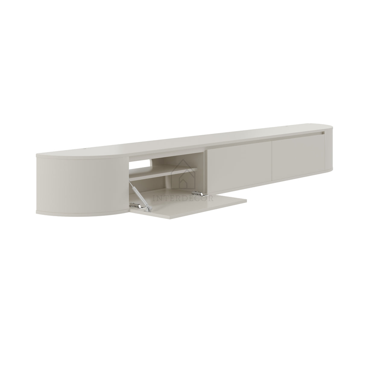 Elegance Collection Japandi Aura Curved TV Meubel zwevend beige