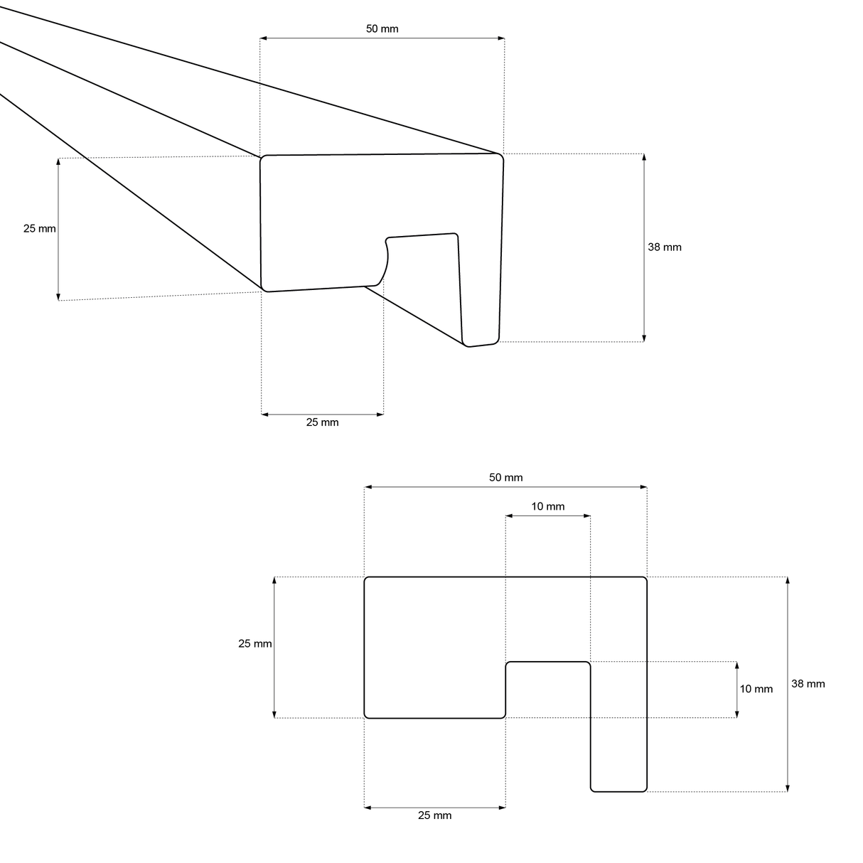 Akupanel - LED afwerkeindlat voor plafond en zijkant - Eiken Dark Walnoot 270 cm